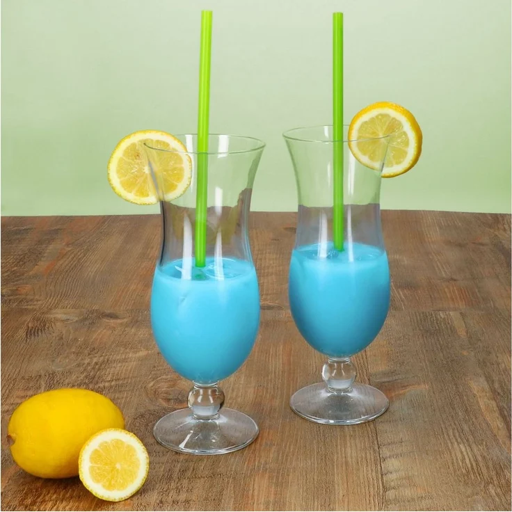 MamboCat Cocktailglas 4x Blue Hawaii Cocktail-Gläser 350ml Longdrink-Glas Hurricane-Kelch, Glas – Bild 4