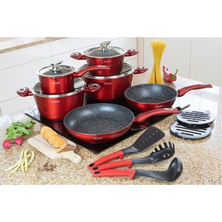 Edenberg Topf-Set Stylische Töpfe in 5 Farben – Modernes Design & Hervorragende Qualität, Keramik, Aluminiumguss, Edelstahl (Verleihen Sie Ihrer Küche neuen Glanz und genießen Sie jeden Kochmoment mit einem Topfset, das Stil, Qualität und Alltagstaugli...