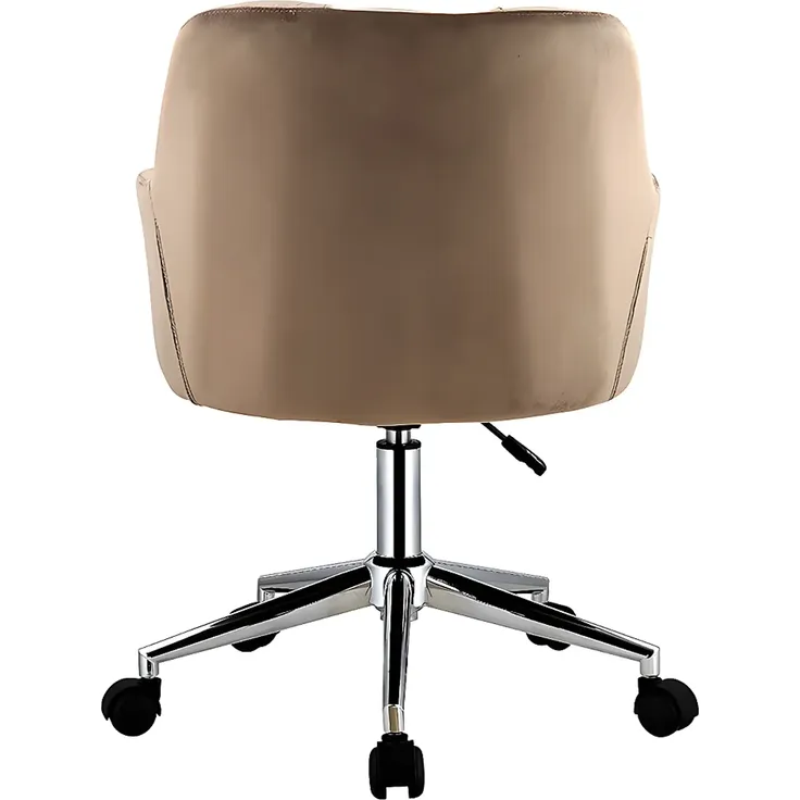Vente-unique - PEGA Bürostuhl SamtStoff Beige - B 60 cm x H 86 cm76 cm x L 59 cm – Bild 6