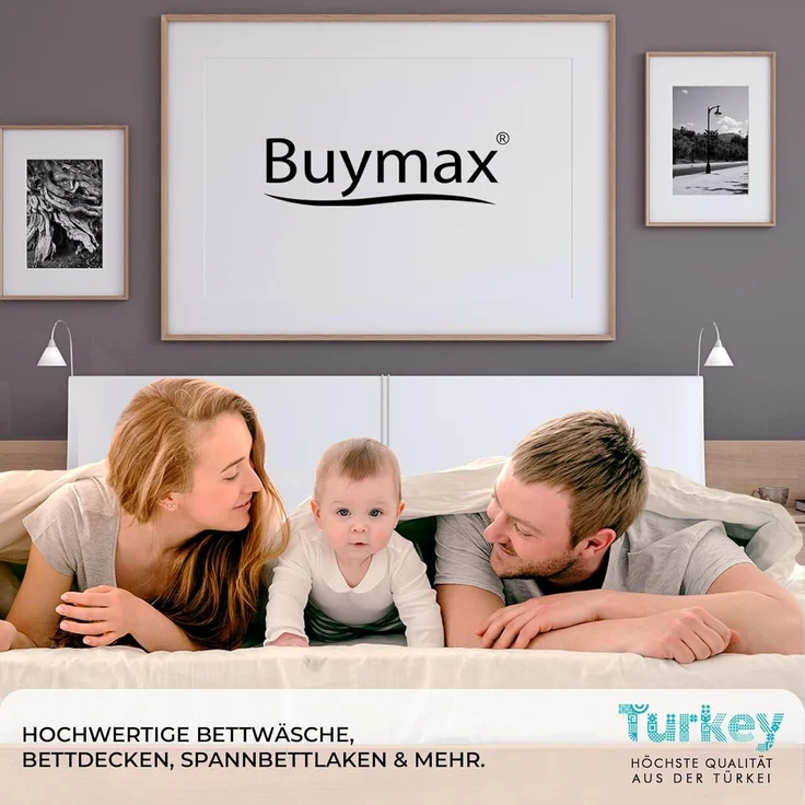 Buymax Spannbettlaken Topper, Spannbetttuch für Topper bis 9 cm Höhe, 100% Baumwolle Jersey, Anthrazit-grau, Topper 120x200 cm, 1 – Bild 8