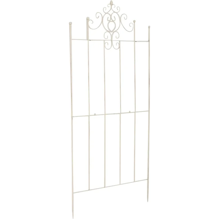 Rankgitter HEIKE - 86x2x170cm, Metall, Antik-Creme | Rankhilfe Kletterpflanzen Gartendekoration – Bild 1