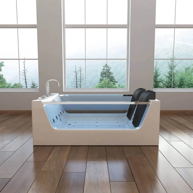 XXL Luxus LED Whirlpool Badewanne + Lichttherapie 180x120 +Heizung +Ozon – Bild 5