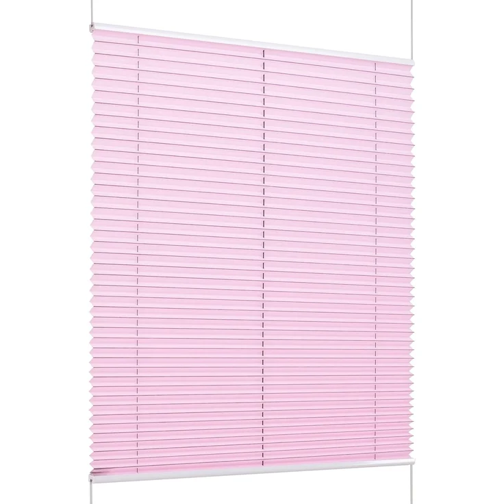K-home Klemmfix-Plissee Florida Rosa 85x210 cm (B x L) einzigartiges Design mit bezauberndem Lichteffekt – Bild 1