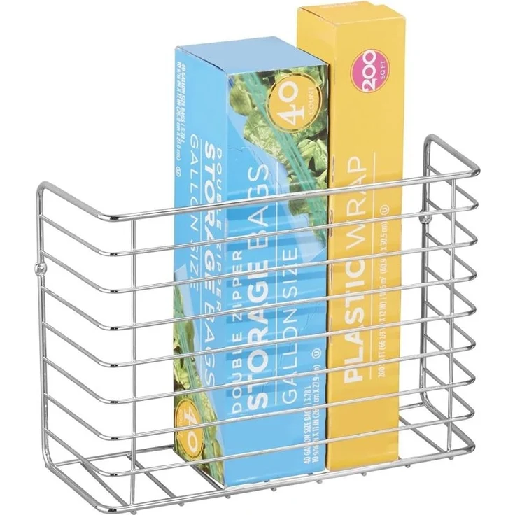mDesign Hängekorb Gitterbox Schrankkorb Aufbewahrung Organizer Metall Silber – Bild 8