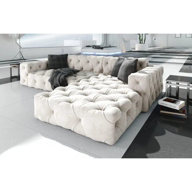 Sofa Dreams Ecksofa Polster Design Sofa Samtstoff Menorca L Form kurz Stoffsofa, Loungesofa