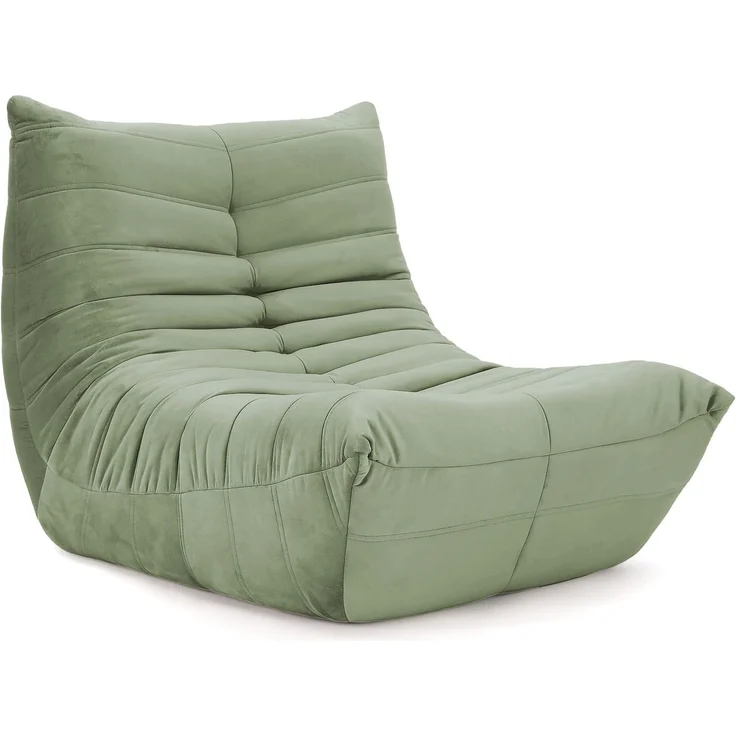 Vesgantti Togo Sofa für kleine Räume, Bodensofa aus Memory-Schaum, Loungesofa aus Wildlederimitat, kleines Wohnzimmer Sofa, Grün