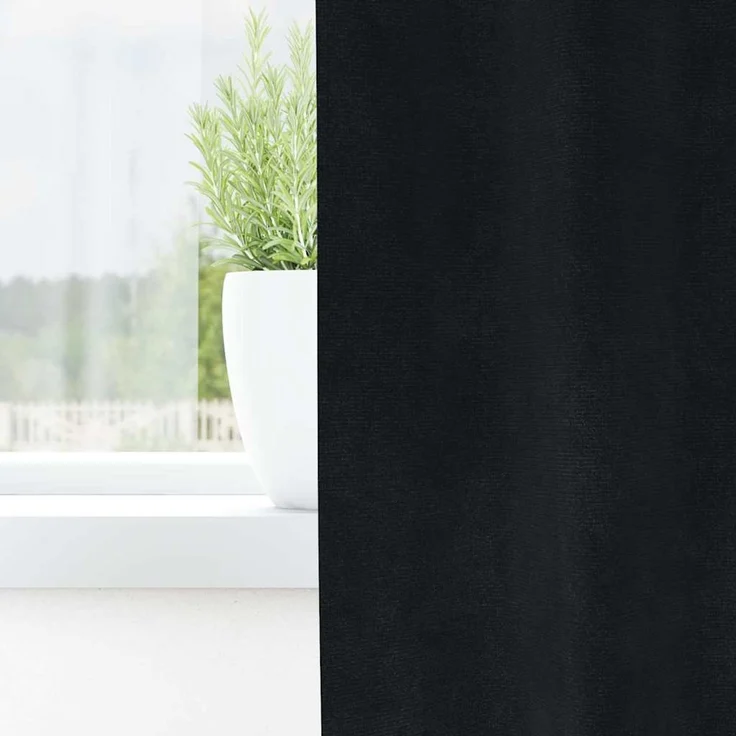 vidaXL Vorhänge 2 stk. Schwarz 140 x 260 cm Samt 4107172 – Bild 3