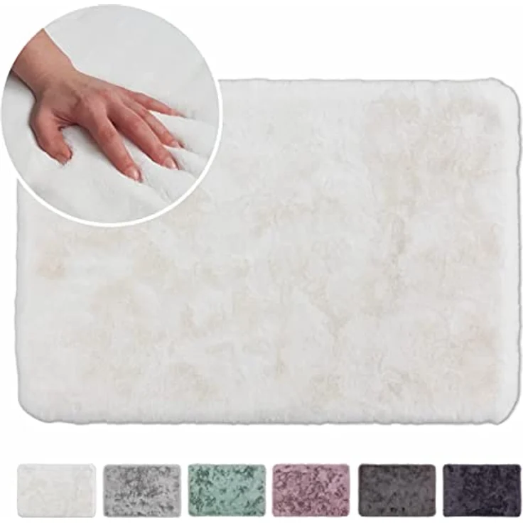 Schöner Wohnen Kollektion Badteppich 'Bali', weiß, pflegeleicht, waschbar bei 30°C, rutschhemmend, 60 x 90 cm – Bild 4
