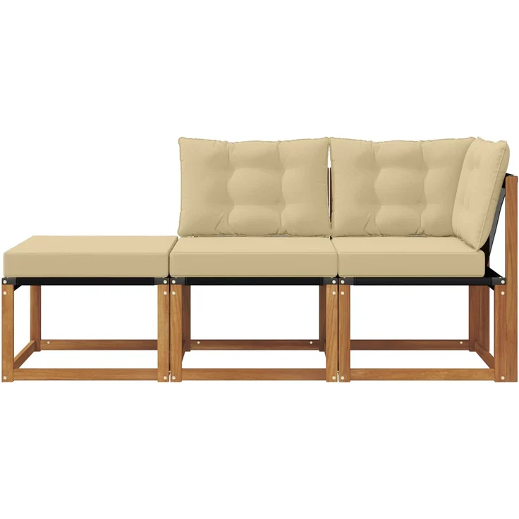 vidaXL Ecksofa-Einheiten für draußen 3 stk. 2-Sitzer 900628 – Bild 6