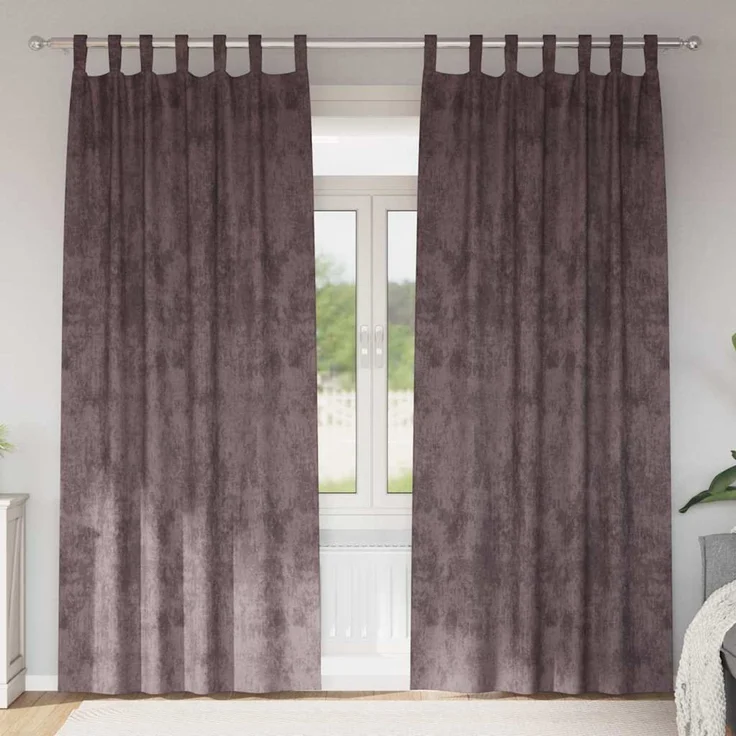 vidaXL Samtvorhänge 2 stk. Braun 260 x 140 cm Samt 4107732 – Bild 1