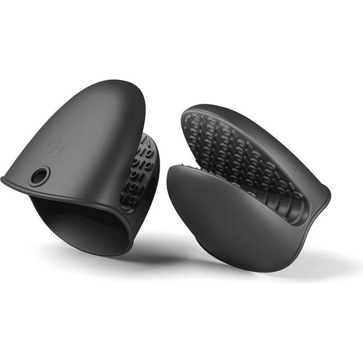 Hoffmann Germany Topfhandschuhe Silikon Fingerschutz 2er-Set anthrazit – 230°C hitzebeständig, (Set, 2-tlg, 2x Fingerschutz), spülmaschinenfest, lebensmittelecht, Backplatten & Töpfe – Bild 1