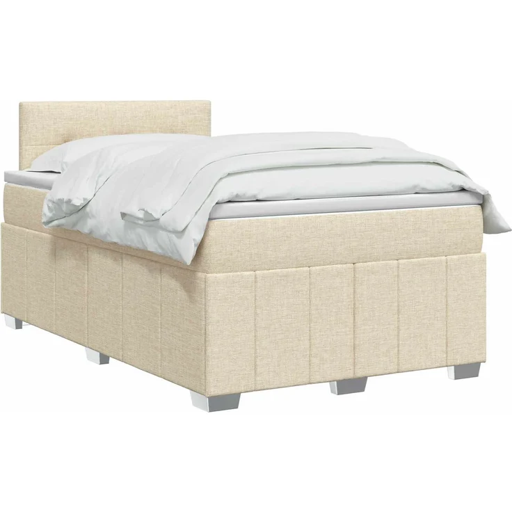 vidaXL Boxspringbett mit Matratze Creme 120 x 190 cm Stoff 3451169 – Bild 3