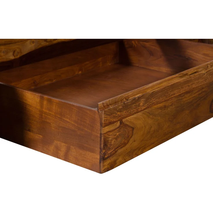 Bett mit Schubladen Sheesham 200x200x90 walnuss gewachst TORONTO LUX #259 – Bild 2