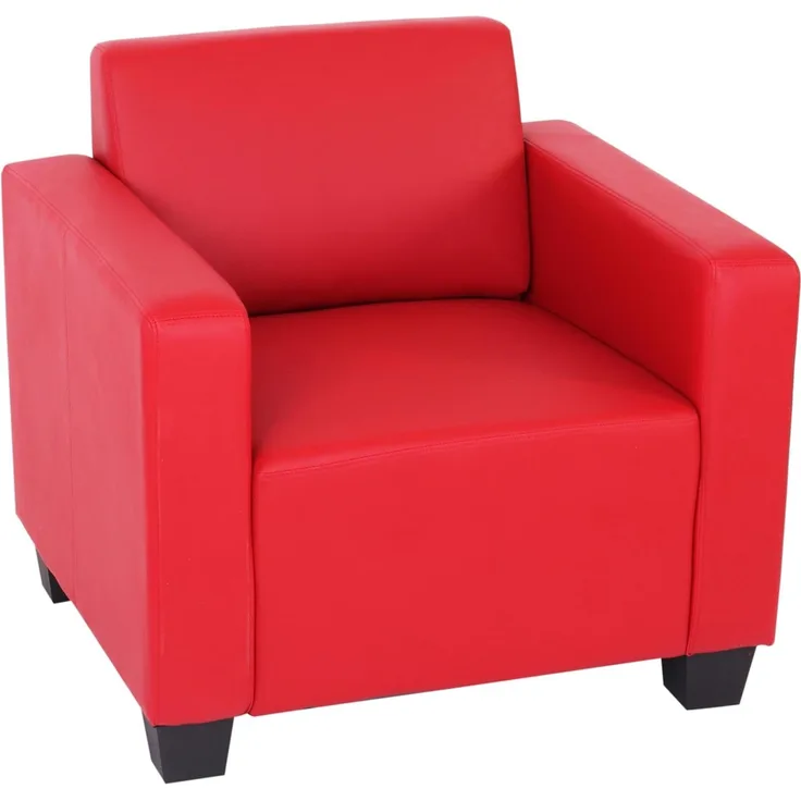 Modular Sessel Loungesessel Lyon, Kunstleder ~ rot