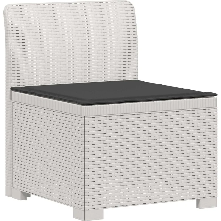 vidaXL 5-Sitzer Gartensofa mit Kissen Rattan-Look PP Weiß 3443899 – Bild 4