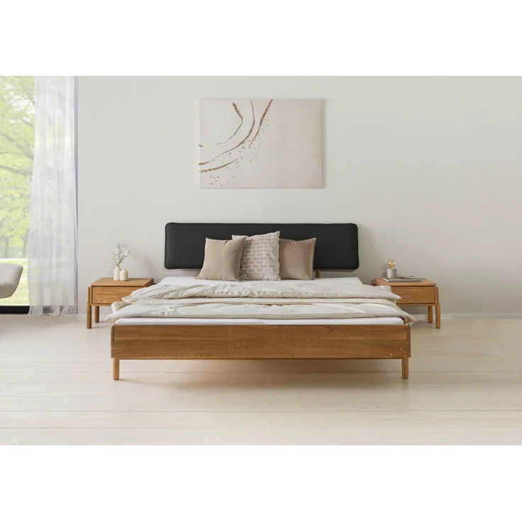 Bett Eiche 200x200x94 natur geölt, Kopfteil anthrazit KIEL #04 – Bild 9