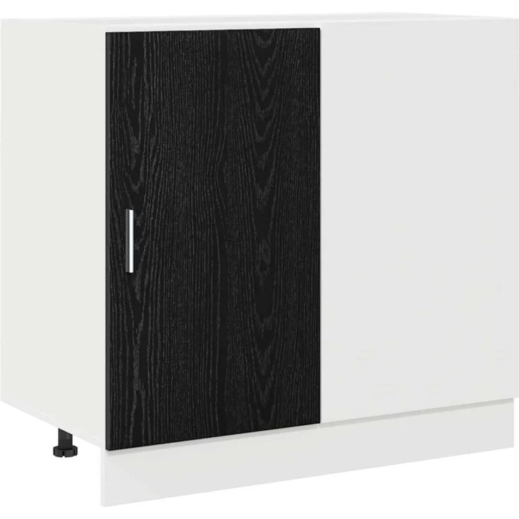 vidaXL Küchen-Eck-Basisschrank Schwarz Eichen-Optik 86 x 46 x 81,5 cm 876721 – Bild 2