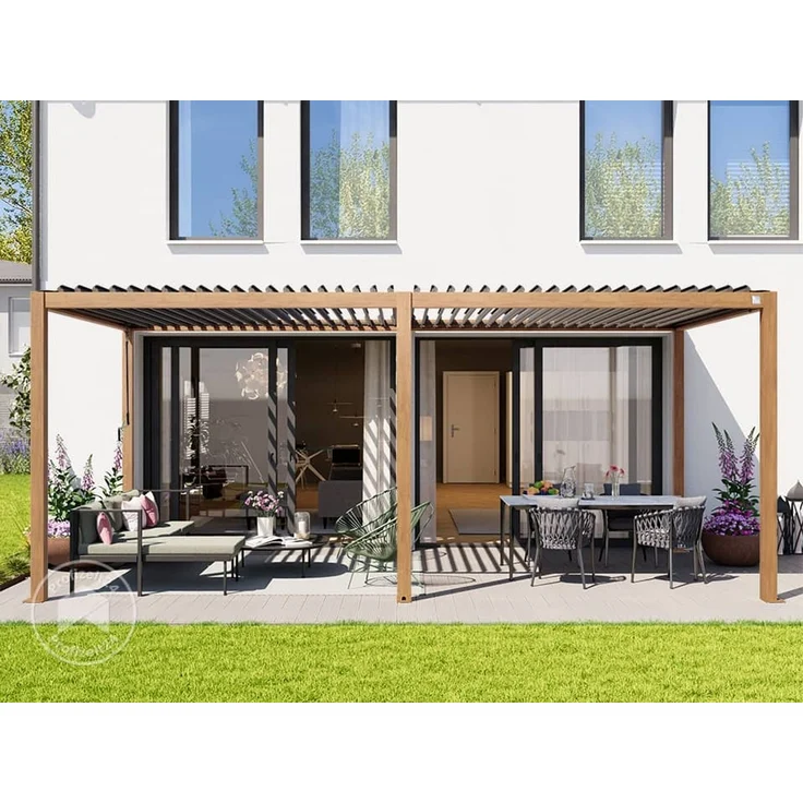 PRIMEYARD Pergola, Aluminium / Stahl braun, 3x6 m – Bild 4