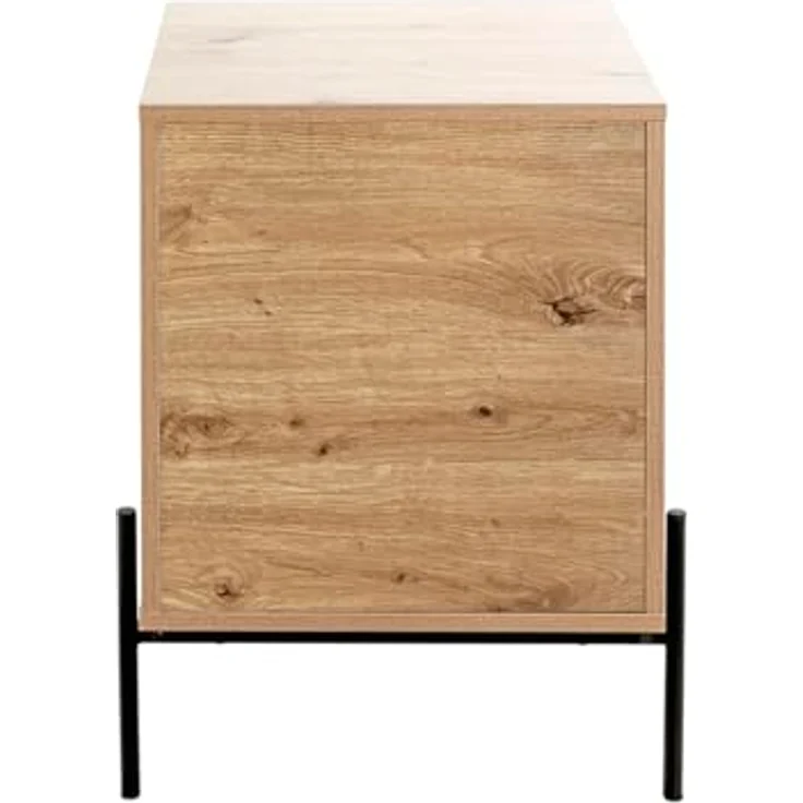 XXXL Nachtschrank Schwarz, Eiche, Metall, 1 Schublade, 45x60x47 cm, Soft-Close-System – Bild 6
