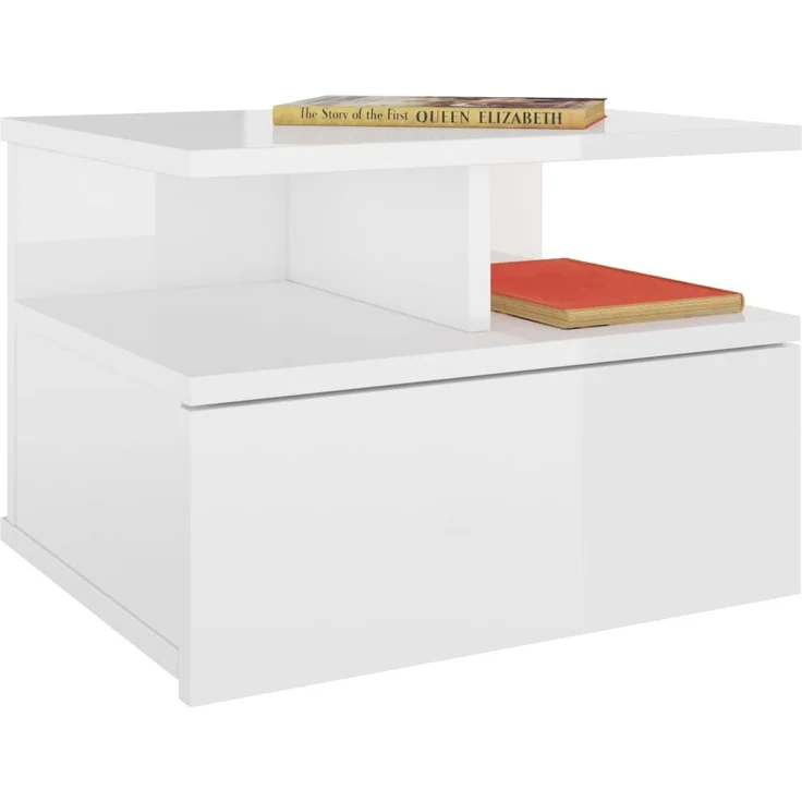 vidaXL Hängende Nachttische 2 Stk. Hochglanz-Weiß 40x31x27 cm 800418 – Bild 3