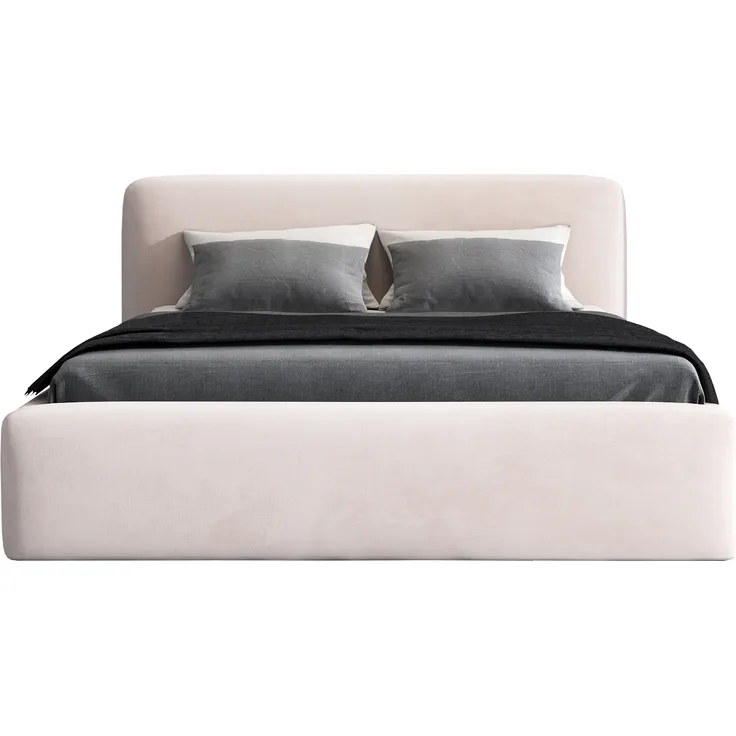 Polsterbett LUMO 90x200 mit Matratze, Bettkasten und Lattenrost. Farbe: Beige 2