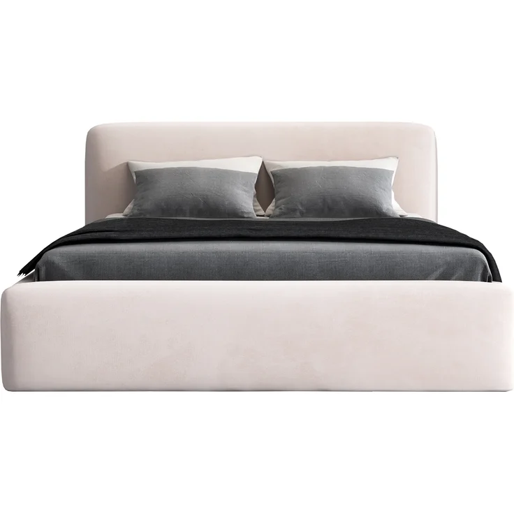 Polsterbett LUMO 90x200 mit Matratze, Bettkasten und Lattenrost. Farbe: Beige 2 – Bild 1