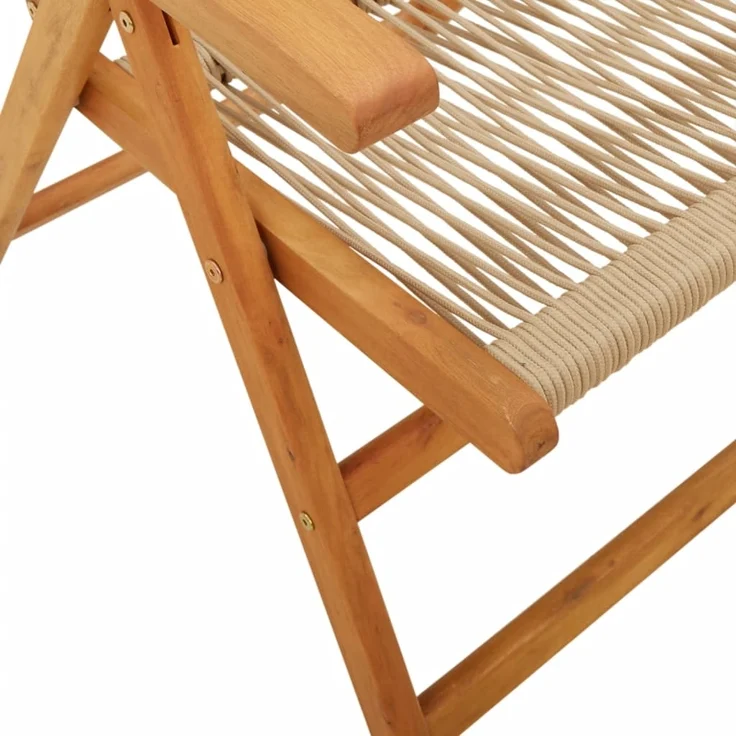 vidaXL Gartenstuhl Verstellbar 8 Stk. Beige Massivholz Akazie 3214537 – Bild 7