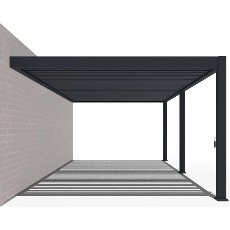 Weide Deluxe Plus | Wand Pergola | Voll Aluminium | 4 x 6 M | Lamellendach anthrazit – Bild 8