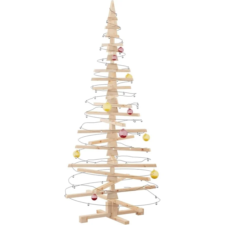 vidaXL Weihnachtsbaum Holz zum Schmücken 180 cm Massivholz Kiefer 4103972 – Bild 3