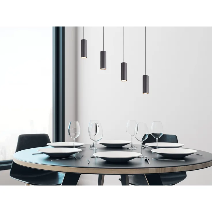 Pendelleuchte Deckenleuchte Deckenpendel MARLEY 4x GU10 schwarz matt