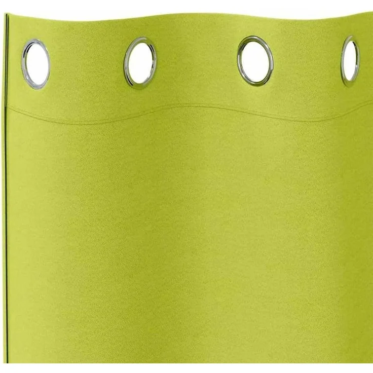 vidaXL Verdunkelungs-Vorhänge mit Ringen 2 stk. Grün 245 x 140 cm 4107391 – Bild 8