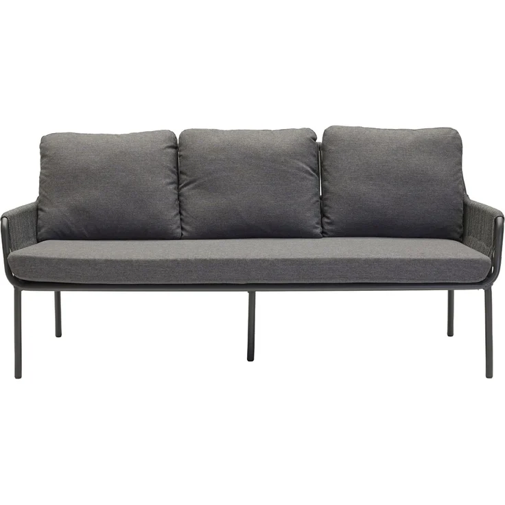 Loungesofa Concord 3-Sitzer Gartensofa mit Polster Relaxsofa Rope Anthrazit – Bild 3