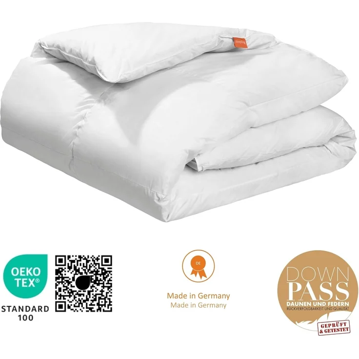 sleepling Gänsedaunenbettdecke Premium Luxus, Füllung: 100% Gänsedaunen, Bezug: 100% Baumwolle, hergestellt in Deutschland, verschiende Wärmeklassen und Größen – Bild 2