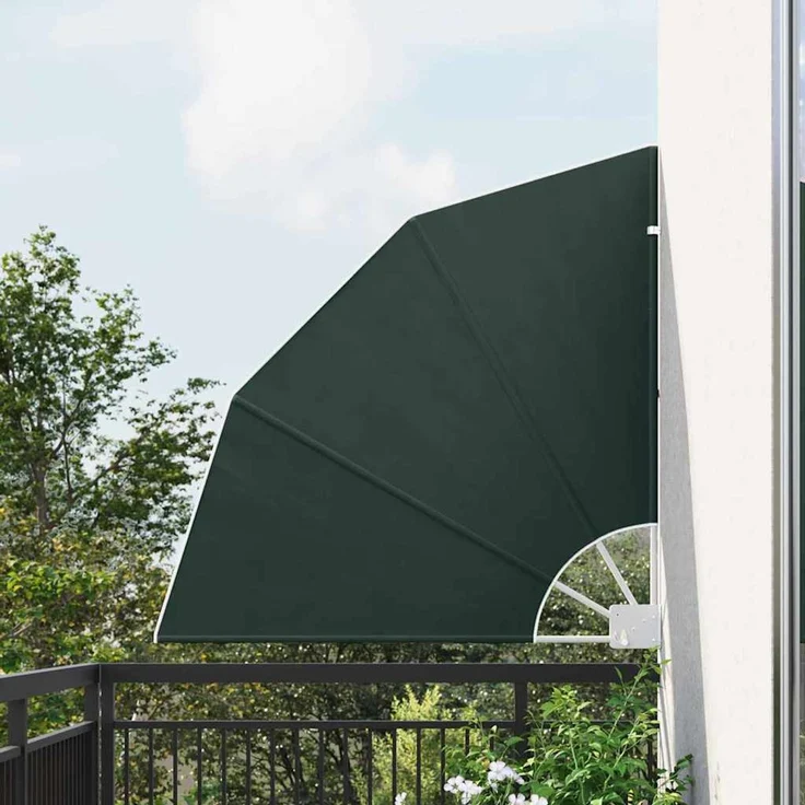 vidaXL Balkon Sichtschutz 115 x 115 cm Polyester Dunkelgrün 42000910 – Bild 1
