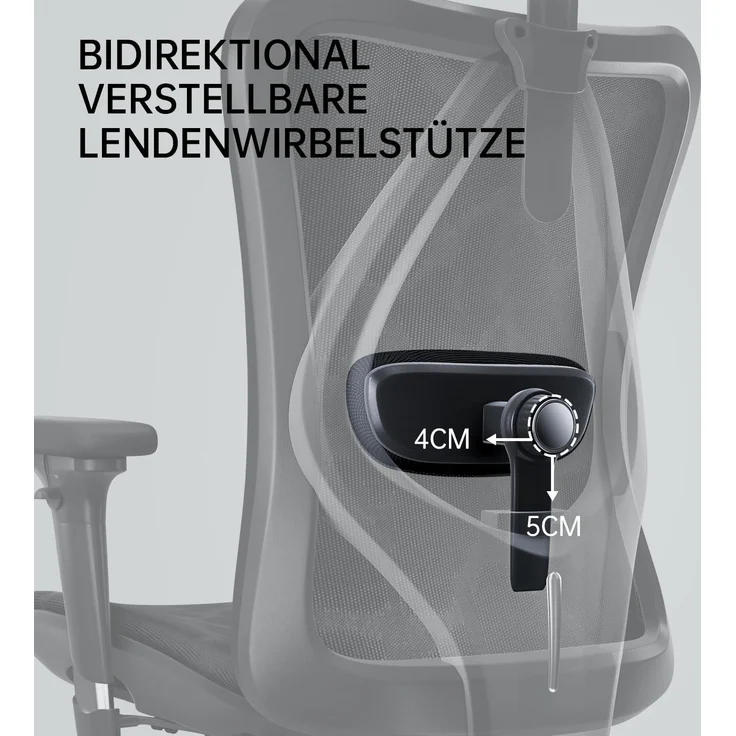 SIHOO Ergonomischer Bürostuhl, Chefsessel mit 3D verstellbare Armlehne und Lendenwirbelstütze, Hautfreundliche Netz-Hochlehne, Schreibtischstuhl bis 150kg/330LB Belastbar, Grau – Bild 9