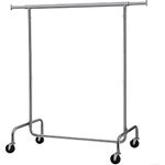 Songmics ausziehbare Kleiderstange mit Rollen, Metall grau, (110-150) x 45 x 160 cm