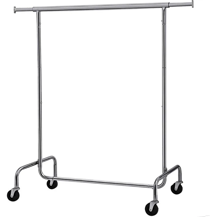 Songmics ausziehbare Kleiderstange mit Rollen, Metall grau, (110-150) x 45 x 160 cm