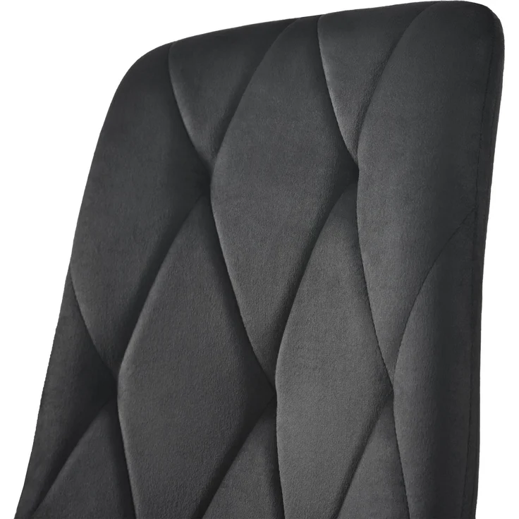 Esszimmerstuhl 4er-Set, 45x40x86 cm, schwarzer Samt, Metallgestell – Bild 8