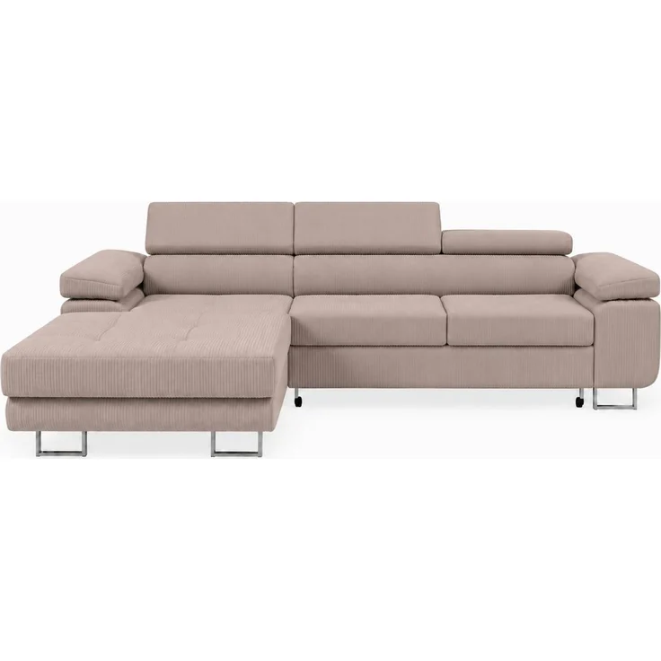 KRISAN MÖBEL Ecksofa PASSANO in Beige 275 x 90 x 202 cm, Linke Ausführung mit Schlaffunktion und Bettkasten – Bild 4