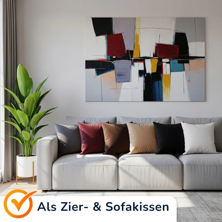 MSS Kissenbezug 2er Set - 40x80 cm - Burgund – Bild 3
