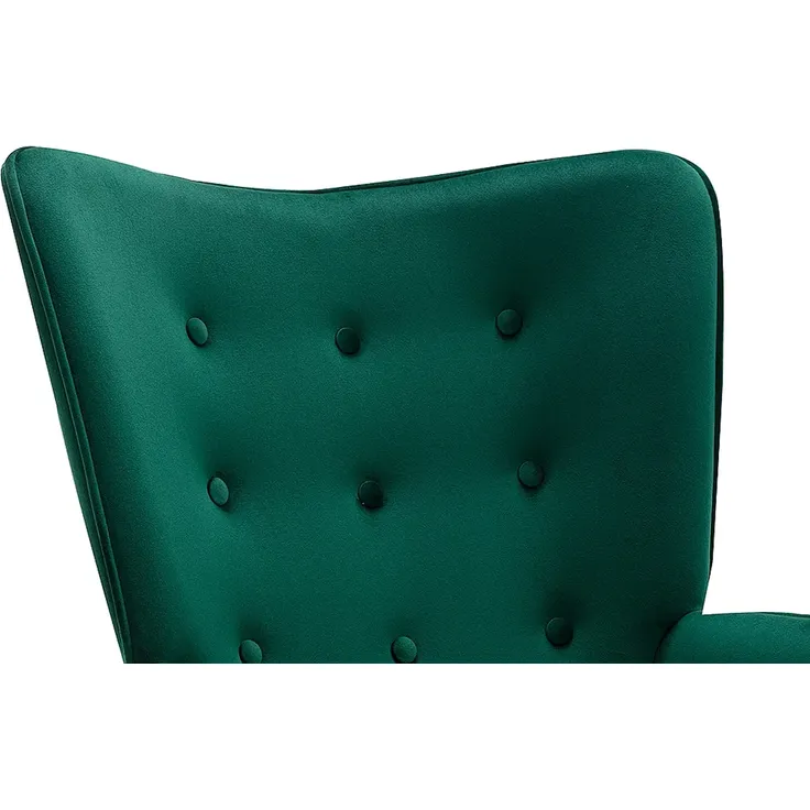 Vente-unique - VATELY Sessel SamtStoff Grün - B 78 cm x H 95,5 cm x L 69 cm – Bild 5