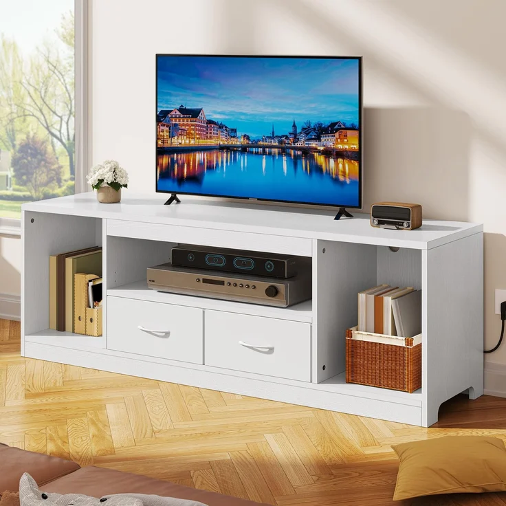 YITAHOME 148 cm TV-Ständer Schrank für Fernseher bis 65 Zoll mit 2 Türen - 3 verstellbare Regalböden Entertainment Center für Wohnzimmer und Schlafzimmer