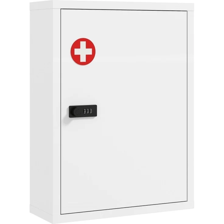 Medizinschrank 40 x 15 x 53,5 cm zur Wandmontage mit Zahlenschloss und drei Stauraumbereichen – Bild 7
