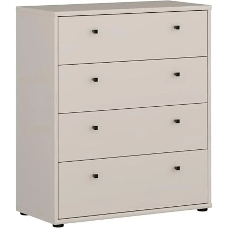Forte TEMPRA 2 Kommode 70 80, Moderne Kommode mit 4 Schubladen, Schlafzimmer, Wohnzimmer, Büro, Holzwerkstoff, Kaschmir|Beige, 73,7 cm breit x 85,5 cm hoch x 34,8 cm tief – Bild 1