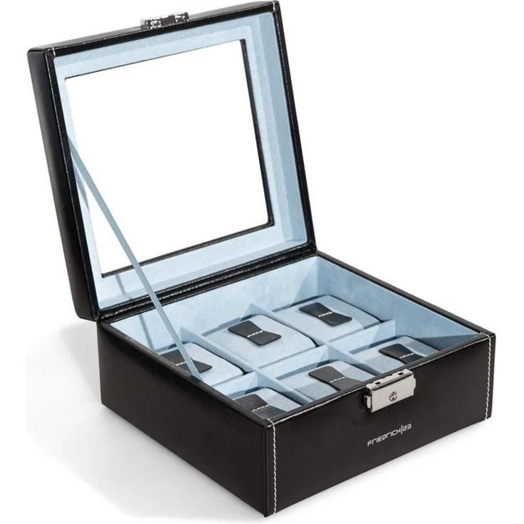 Friedrich23 Uhrenbox Bond mit Glasdeckel für 6 Uhren