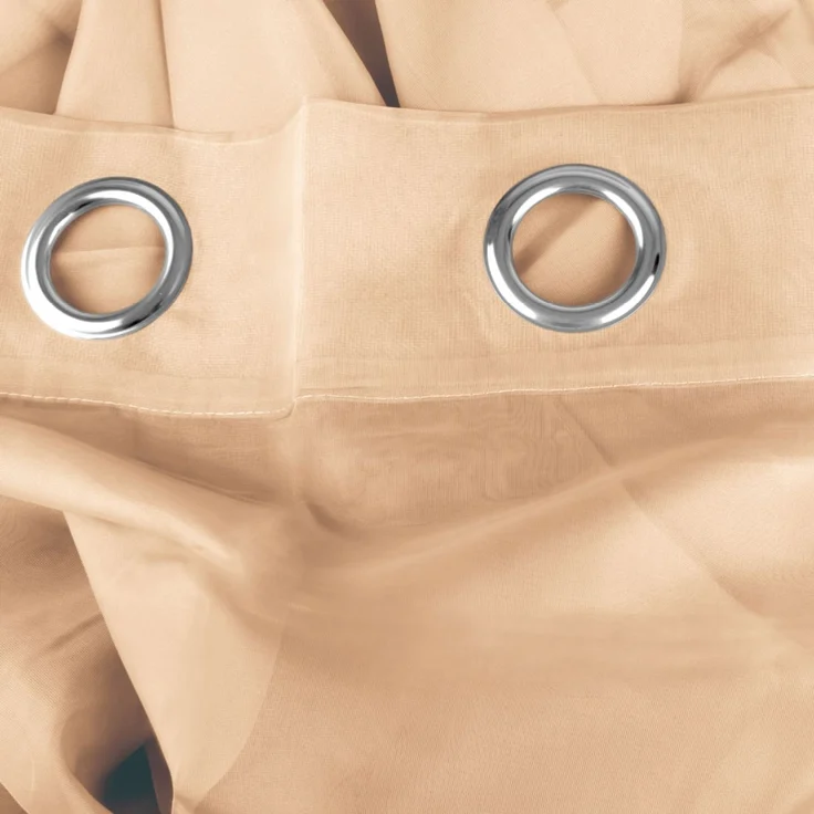 Bestlivings Transparente Beige Gardine mit Ösen 2er Pack (B140 x L175), viele Varianten erhältlich – Bild 3