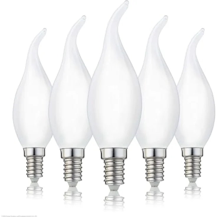 hellum LED Glühlampe, Kerzen-Windstoß Glühbirne E14 LED warmweiß, 250 Lumen Windstoßkerze 2,5W Glühbirne entspricht 25-Watt Kerzenbirnen, 2700 Kelvin Warmweiß matt 207408 – Bild 2