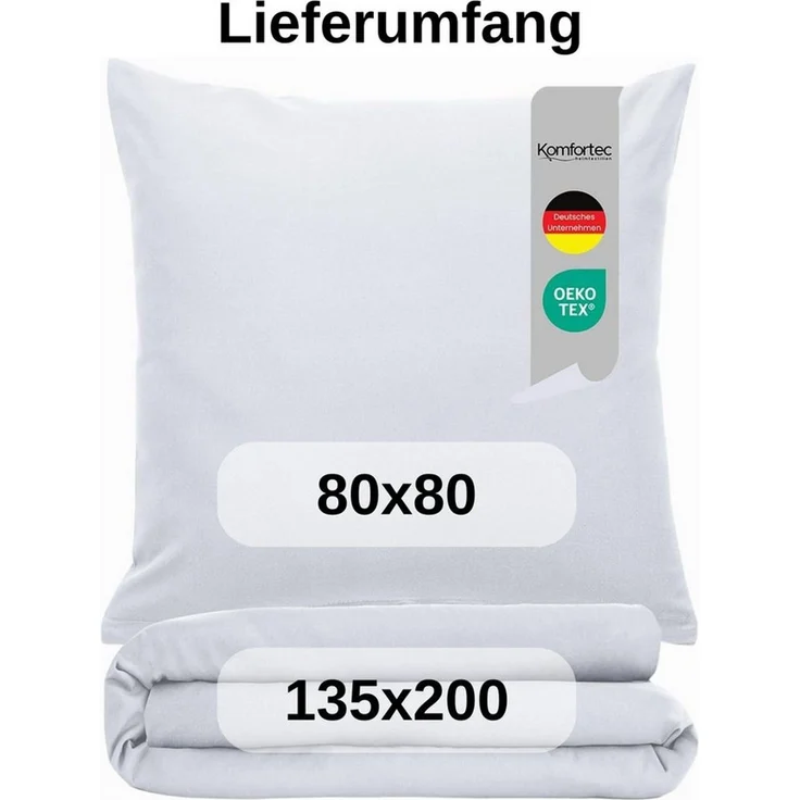 Komfortec Bettwäsche Premium, 135 x 200 bis 220 x 240 cm, 6 verschiedene Größen zur Auswahl, gebürstet 100% Mikrofaser, 2 teilig, Superweiches Bettwäsche-Set, Knitterfrei, Atmungsaktiv – Bild 2