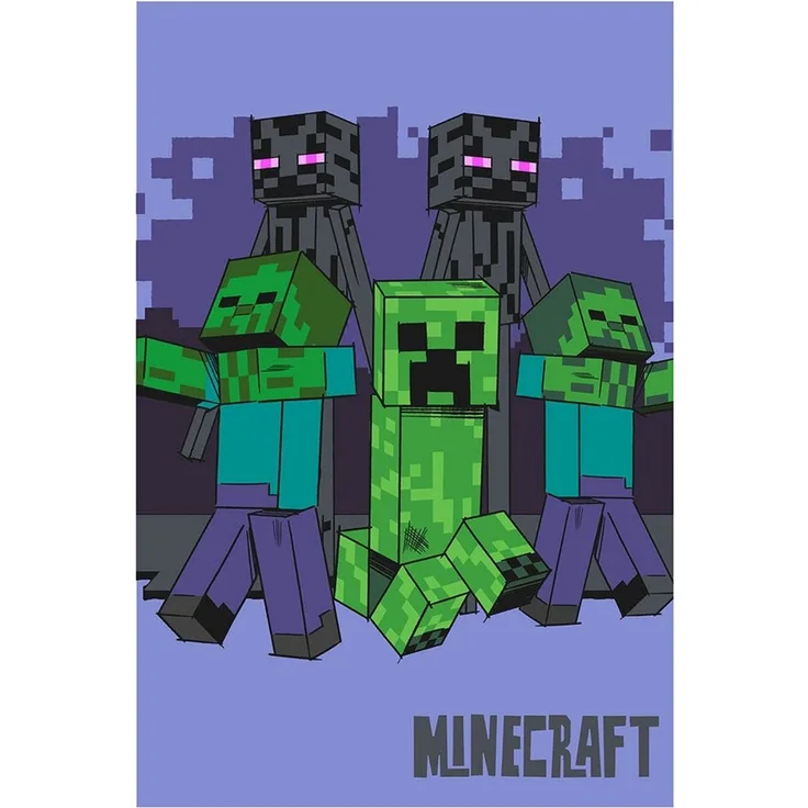 Minecraft Fleece-Decke 100x150 cm Kuscheldecke aus 100 % Polyester, Weich & Warm