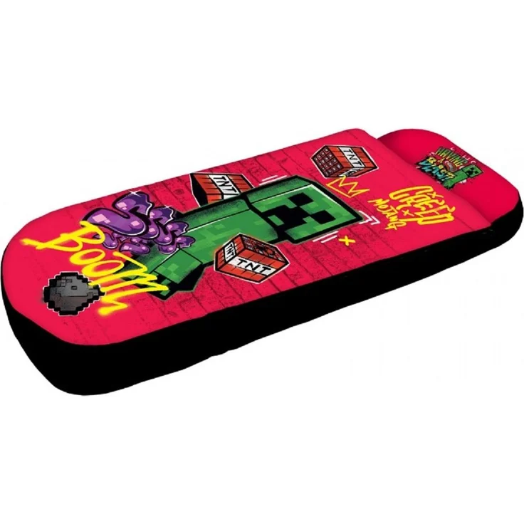 Minecraft Kinderschlafsack mit Luftmatratze 150 × 62 × 20 cm inklusive Pumpe und Reißverschlussbezug – Bild 2